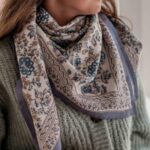 Elegant Floral Print Silk Scarf